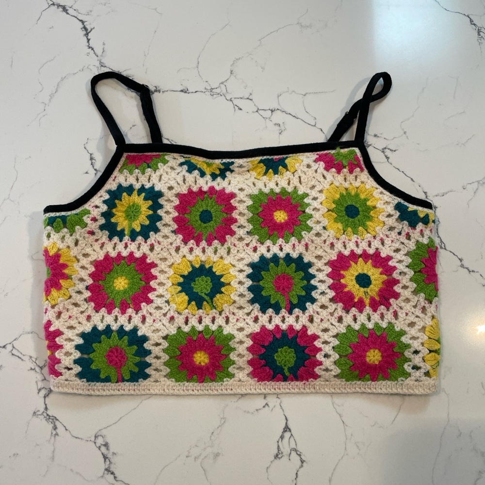Wild Fable faux crochet crop top